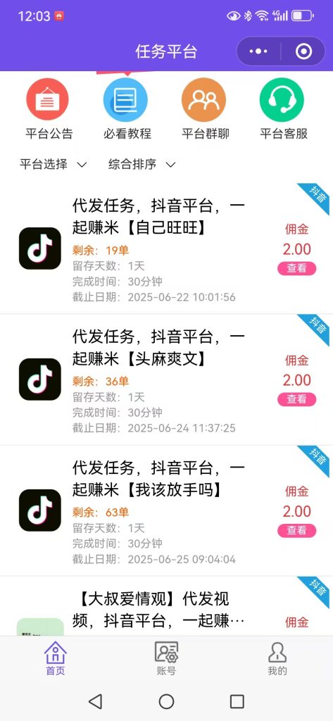 【赛扬有米】最新抖音代发小程序-317首码网