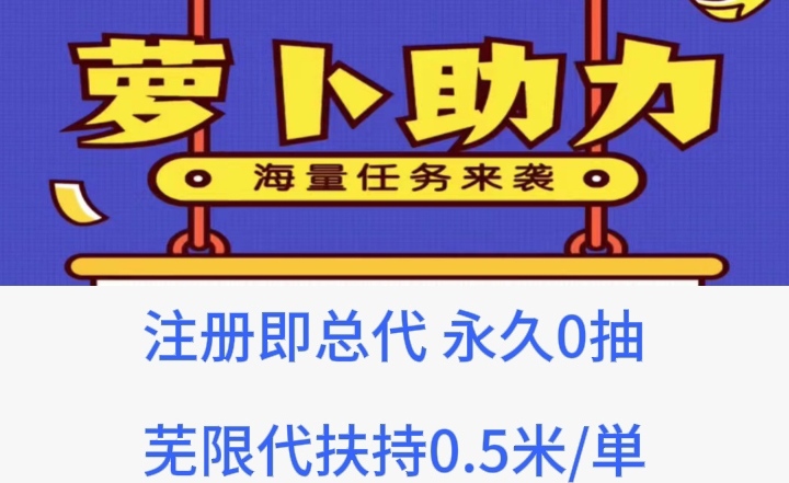 注册即享一级总代理身份，全平台最高佣金，无限代理提成0.5元/单-317首码网