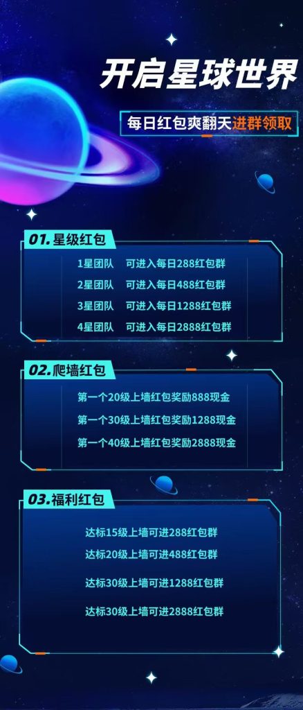 星球世界预计下午三点上线
​零撸项目官方承诺不改任何-317首码网
